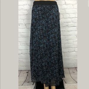 LuLaRoe Lucy Skirt Safety Pins Chiffon Maxi Skirt